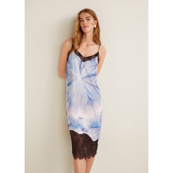 satin tie dress mango